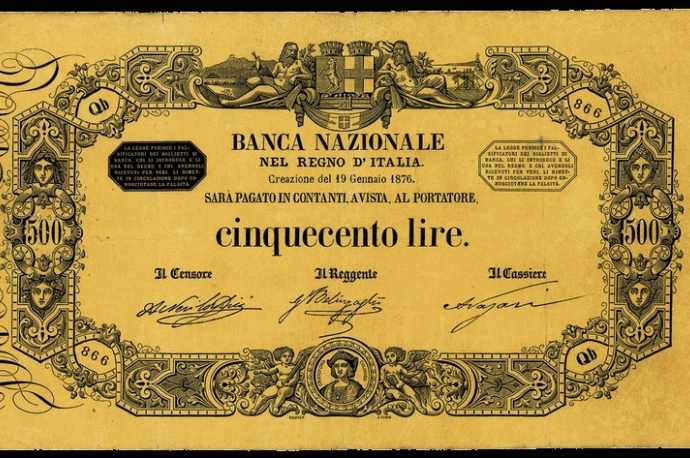 Biglietto da 500 lire 1874 1895